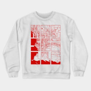 Marseille, France City Map Typography - Oriental Crewneck Sweatshirt